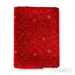 Nappe et serviettes de table de qualité supérieure avec motif étoiles de Noël  traitement anti taches  rouge  Red  6 NAPKINS 18 x 18" 45 x 45cm - B07656HPMJ
